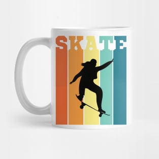 Skateboard Girl - Girls Can Skateboard Retro Mug